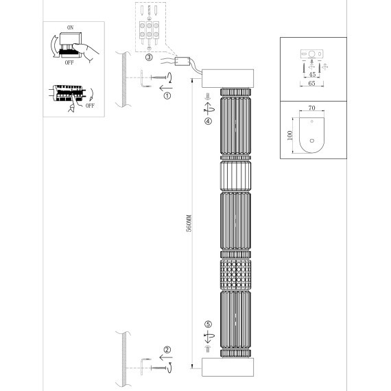 5456/18WL Настенный светильник (бра), металл сатинированный никель, премиум серия, 18Вт 1745Лм 4000K CRI80 ODEON LIGHT Exclusive COLLIER