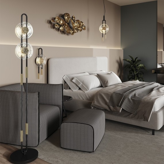 5407/6WL MODERN ODL_EX24 черный/золотой/металл/стекло Бра LED 6W 3000K 688Лм MAGNET