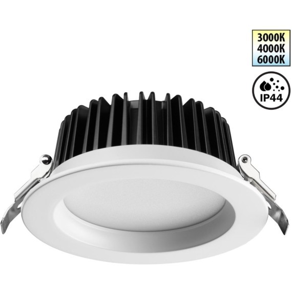 Светильник встраиваемый с переключателем цветовой температуры IP44 LED 15W 3000К\4000К\6000К Novotech DRUM 359414