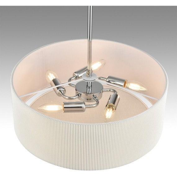 8110/5 MODERNI LN25 хром/белый, металл/текстиль Люстра подвесная E14 5*40W 220V ZIGRISA