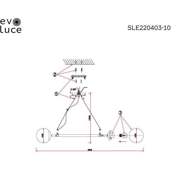 SLE220403-10 Светильник подвесной Черный, Латунь/Белый E27 10*60W FORLI