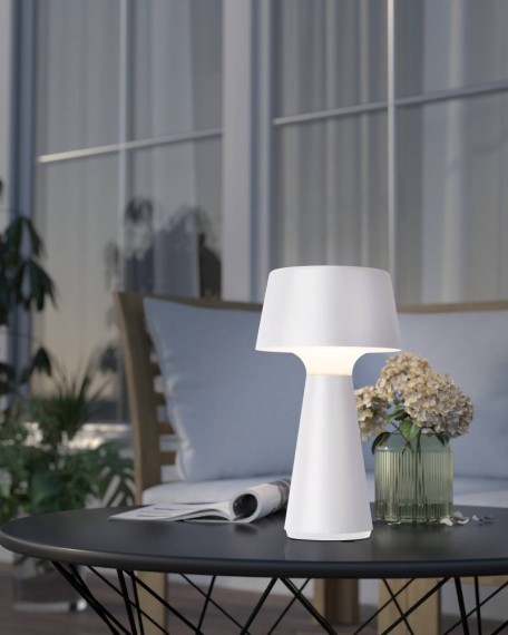 75795 Аккум. настольн. лампа  сенсорн, димм. HUESA  3W(LED), H290, ?130, IP44, пластик, белый