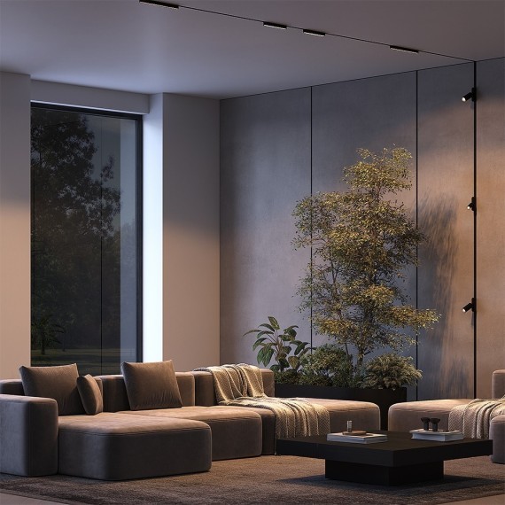 TR103-1-5W3K-M-B Трековый магнитный светодиодный светильник Maytoni Radity 48V CRI90+ 3000К 400Лм 36° 5Вт