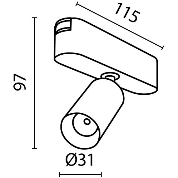 TR103-1-5W3K-M-B Трековый магнитный светодиодный светильник Maytoni Radity 48V CRI90+ 3000К 400Лм 36° 5Вт