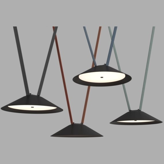 DK5664-BK Cветильник для трека-ремня Belty Smart, серия Flow, со светодиодом, D300*H71мм, 48V DC, 20W, RA90, 120°, 2700-6500K, IP20, черный, алюминий