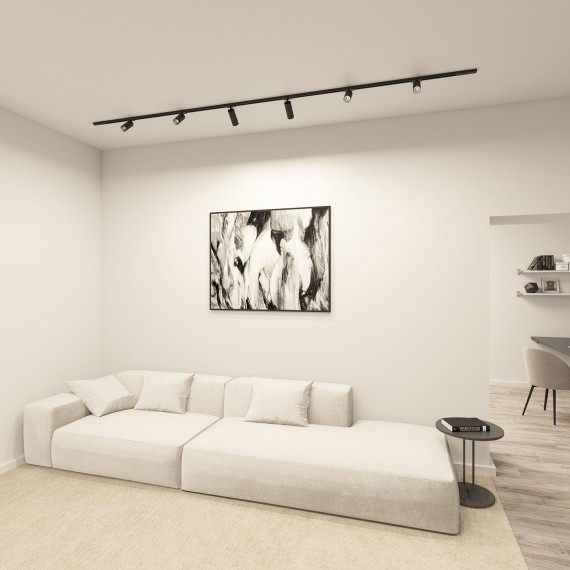 Однофазный двужильный трековый светильник Denkirs DK6060-BK Scope под сменную лампу GU10