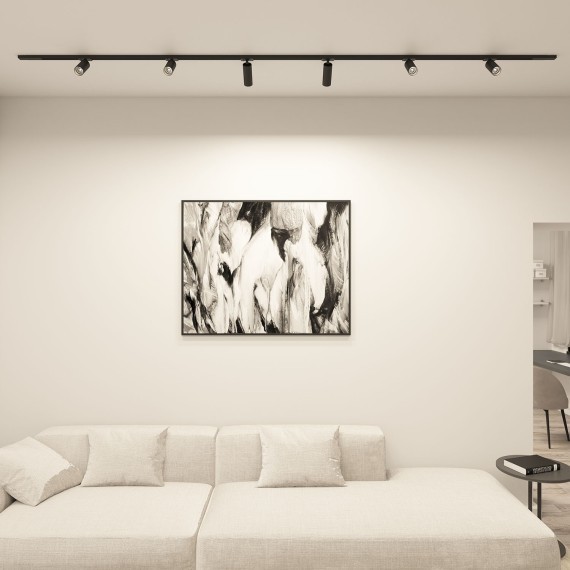 Однофазный двужильный трековый светильник Denkirs DK6060-BK Scope под сменную лампу GU10