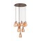 39509 EGLO SIRACUSA Подвесной светильник с 10 лампами E27, 600Вт, медное стекло, коричневый металл, модерн