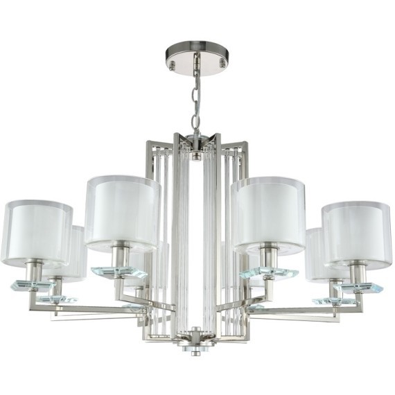Люстра Crystal Lux NICOLAS SP-PL8 NICKEL/WHITE