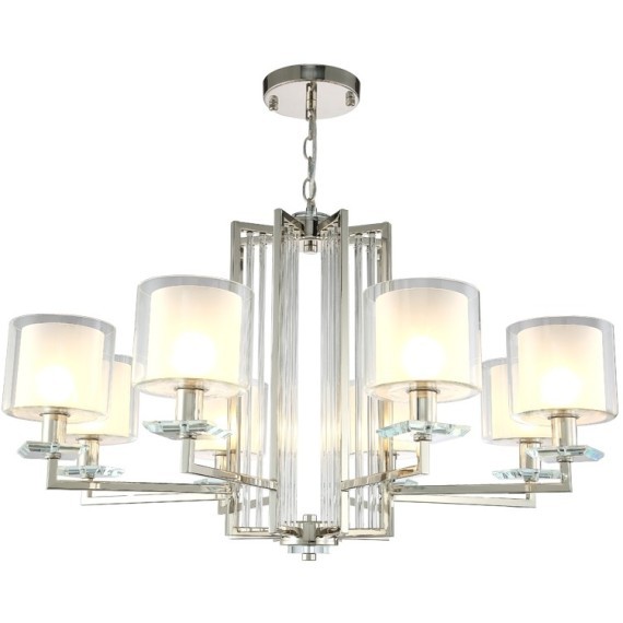 Люстра Crystal Lux NICOLAS SP-PL8 NICKEL/WHITE