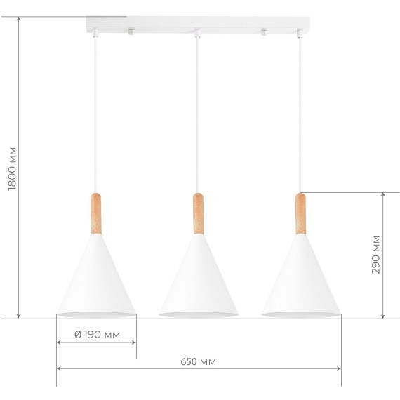SLE1255-503-03 Светильник подвесной Белый/Белый E27 3*40W ARKET