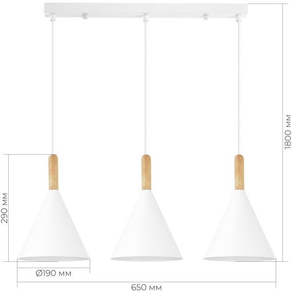 SLE1255-503-03 Светильник подвесной Белый/Белый E27 3*40W ARKET