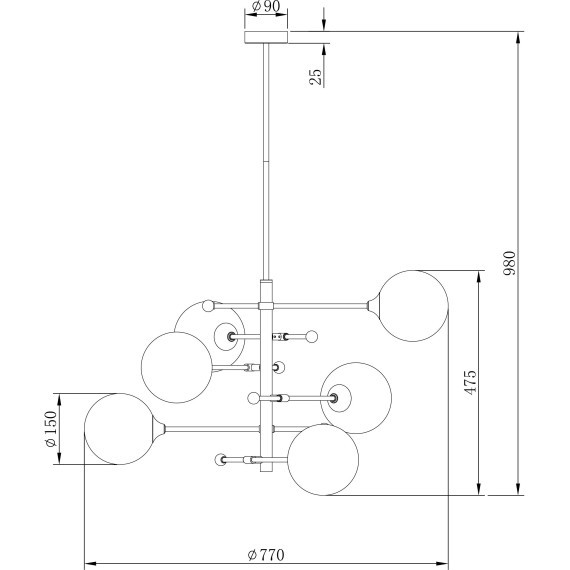 Люстра потолочная Freya FR5115PL-06BZ Maddison под лампы 6xG9 5W