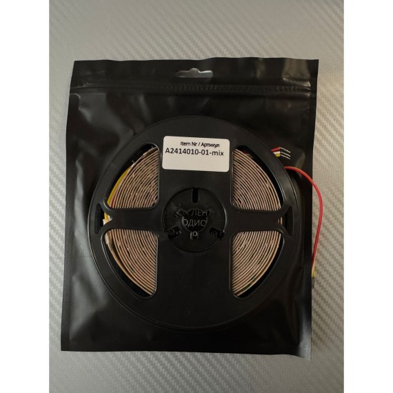 A2414010-01-mix Светодиодная лента 24В 12Вт/м 1000Лм/м 2700К+6000К CRI 90+ 10мм SMD2835 140шт/м 5м IP20