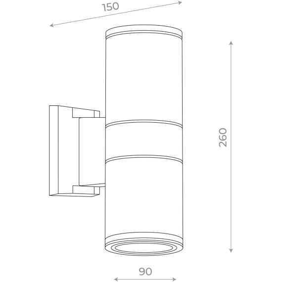 SL074.401.02 Светильник уличный настенный ST-Luce Черный/Черный LED 2*8W 4000K TUBO2