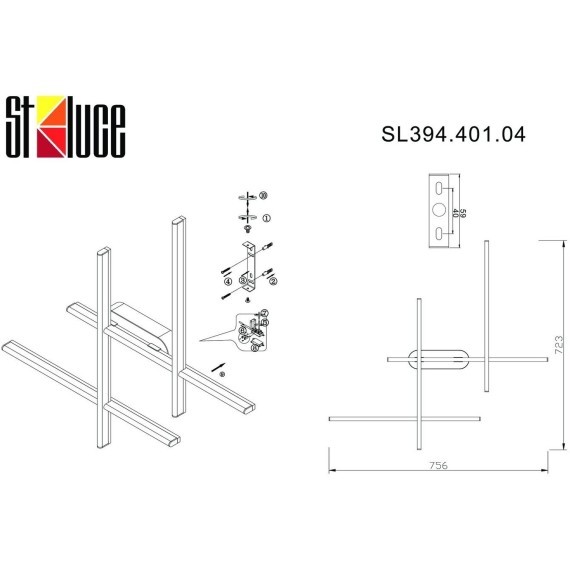 SL394.401.04 Бра ST-Luce Черный/Белый LED 4*9W 4000K BASONI