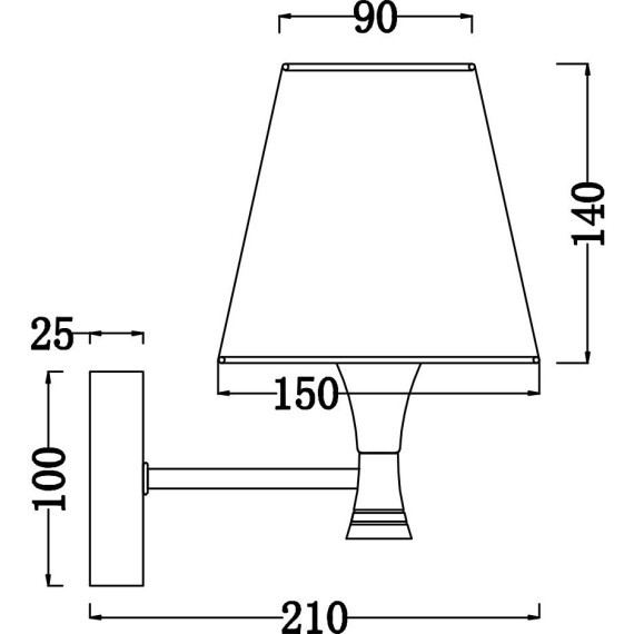Бра Freya FR5098WL-01BBS Perfetto под лампу 1xE14 40W