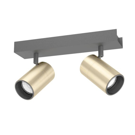 390083 CUMARIBO Спот настенный с 2 лампами GU10, 9Вт, латунный