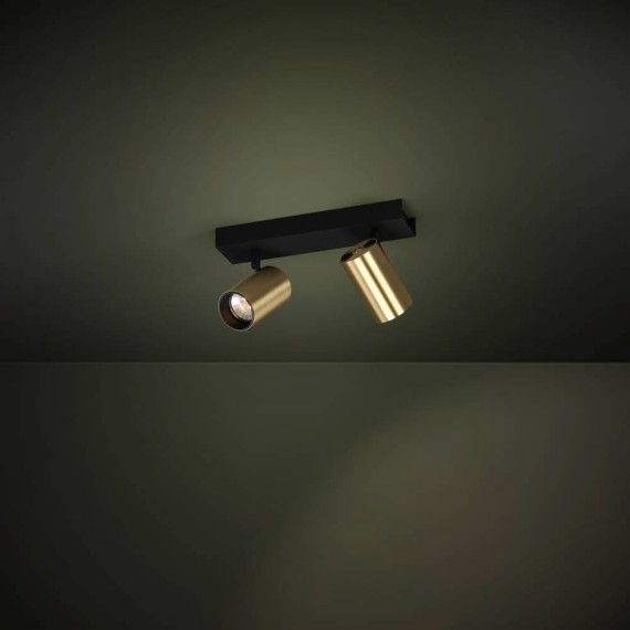 390083 CUMARIBO Спот настенный с 2 лампами GU10, 9Вт, латунный