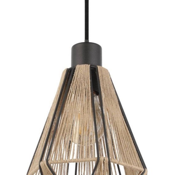 43777 Потолочный светильник ADWICKLE, 3Х40W, E27, L870, B145, H1100, сталь, черный/текстиль, натуральный