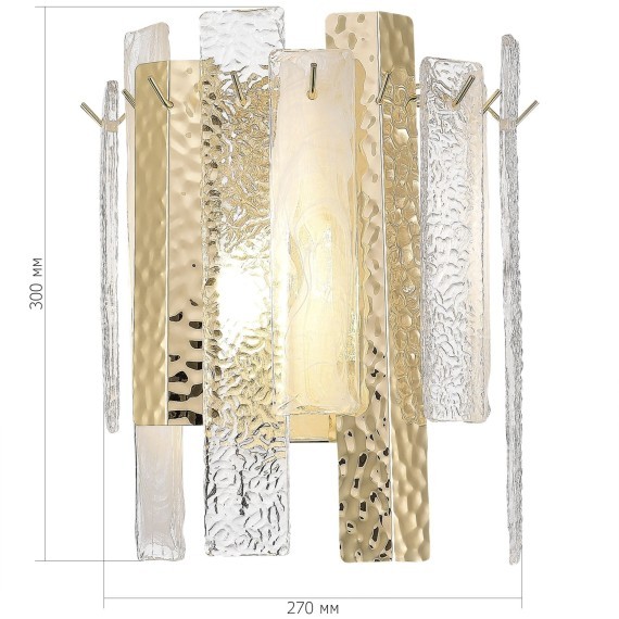 SL1636.201.02 Бра ST-Luce Золотистый/Белый, Золотистый E14 2*40W SCOLARE