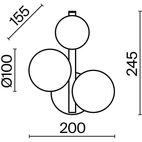 Настенный светильник (бра) Maytoni MOD545WL-03B