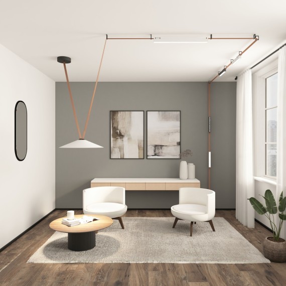 DK5674-BK Cветильник для трека-ремня Belty Smart, серия Linear, со светодиодом, L323*W40*H45мм, 48V DC, 12W, RA90, 120°, 2700-6500K, IP20, черный, алюминий