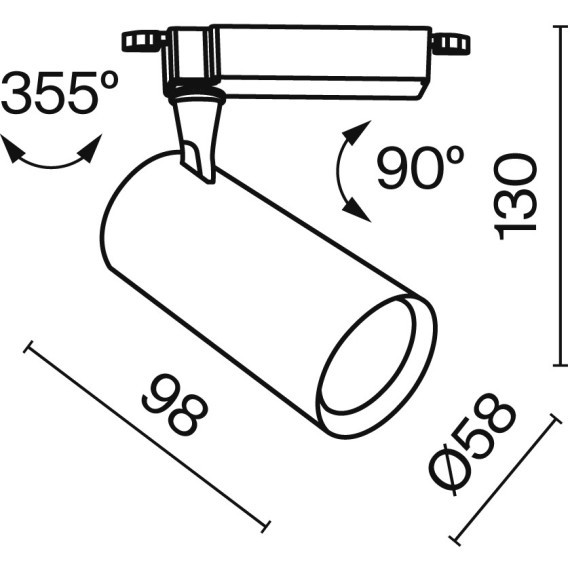 Трековый светильник Technical TR003-1-6W3K-S-B