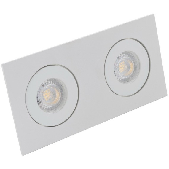 Белый встраиваемый светильник под 2 лампы GU10 Denkirs DK2020-WH