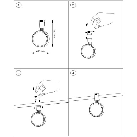 Светильник трековый 48V 10W 4000K 100° черный Due Hermes Lightstar 210547