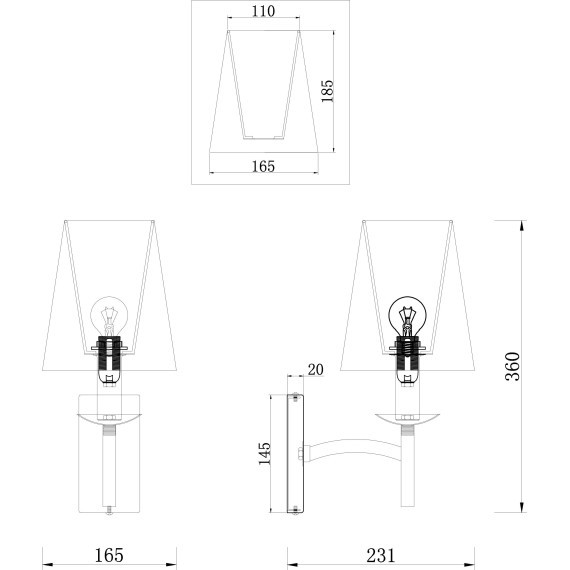 Бра Maytoni MOD076WL-01N Krona под лампу 1xE14 40W