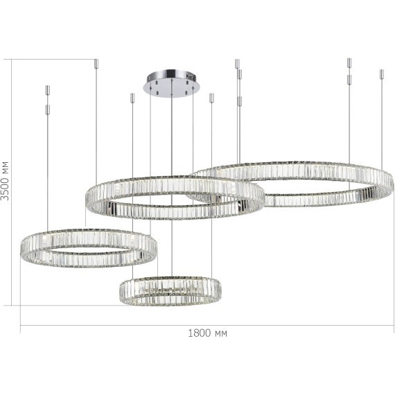 SL1622.103.04 Люстра подвесная ST-Luce Хром/Прозрачный LED 1*190W 4000K TIVOLI