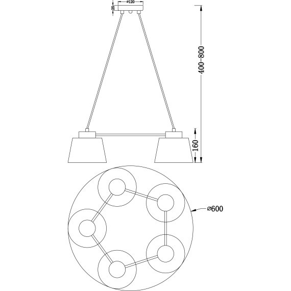 Люстра подвесная Freya FR5004PL-05CH Barbara под лампы 5xE27 60W