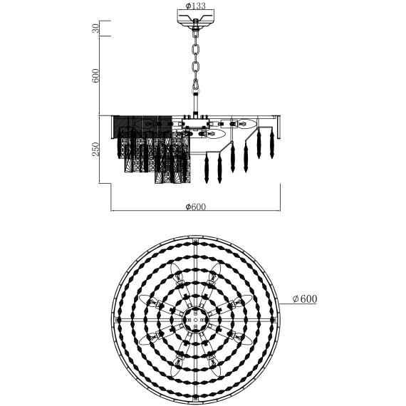 Хрустальная подвесная классическая люстра Favourite Raffinato 4783-12P