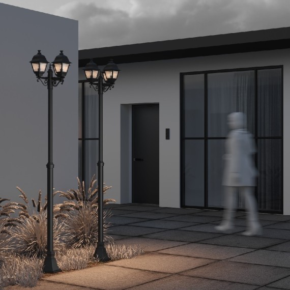 Уличный наземный светильник Maytoni O003FL-03B Abbey Road IP44 под лампы 3xE27 60W