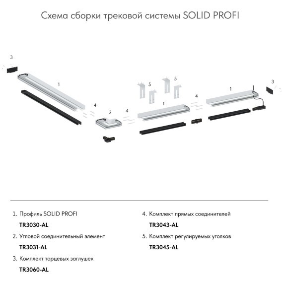 Соединитель угловой (для профиля TR3030-AL) Denkirs TR3031-AL