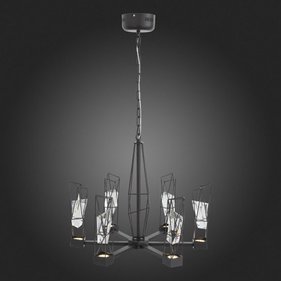 SL815.303.06 Люстра подвесная ST-Luce Серый графит/Серый графит, Прозрачный LED 6*8W 4000K PROGETTO