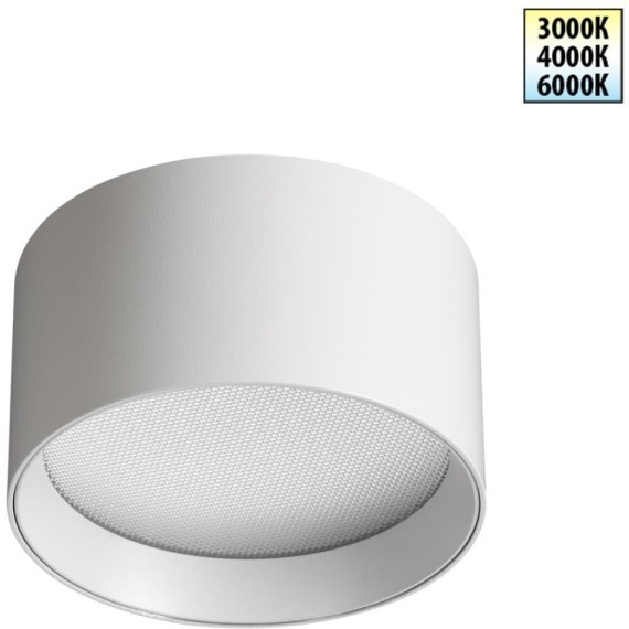 359594 Белый накладной светодиодный светильник с перекл. цв. температуры и рассеивателем призмой 12Вт 550лм 3000К\4000К\6000К Novotech ORBIS