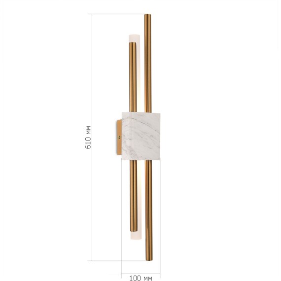 SL6116.351.02 Бра ST-Luce Латунь/Латунь, Белый LED 2*3W 3000K BRIGHTON