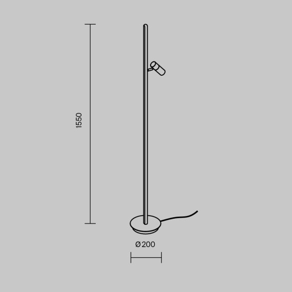 Светодиодный латунный диммируемый напольный светильник (торшер) LED 14Вт RA80 800лм 3000К Maytoni MOD395FL-L28BS3K