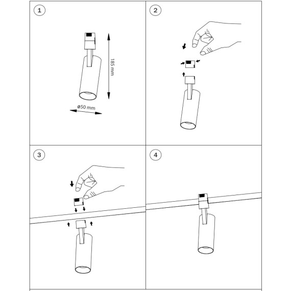 Светильник трековый 48V 9W 4000K 24° черный Due Hermes Lightstar 210147