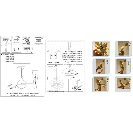 SL453.453.06E Люстра подвесная ST-Luce Черный, Белый/Черный, Белый E14 6*40W SPIRAGLIO