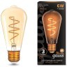 157802006 Лампа Gauss Filament ST64 6W 360lm 2400К Е27 golden flexible LED 1/10/40