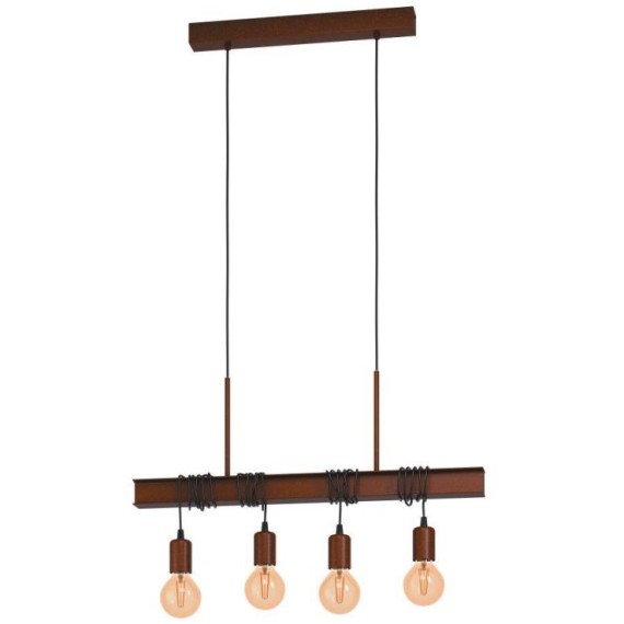 43523 Подвесной потолочный светильник (люстра) TOWNSHEND 4, 4Х60W, E27, L700, B140, H1100, сталь, ан