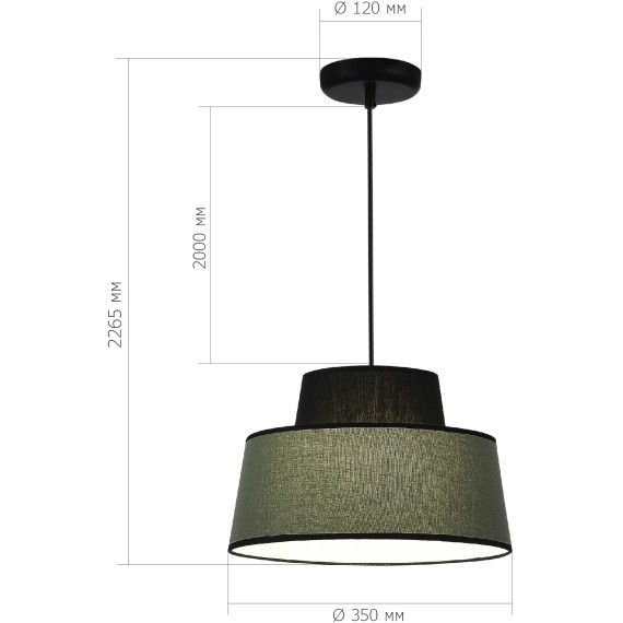 SL1354.433.01 Светильник подвесной ST-Luce Черный/Хаки E27 1*40W JACKIE