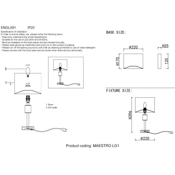 Настольные лампы Crystal Lux MAESTRO LG1 CHROME