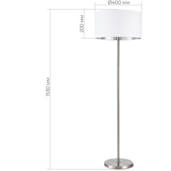 SLE300555-01 Светильник напольный Никель/Белый, Серебристый E27 1*40W BRESCIA