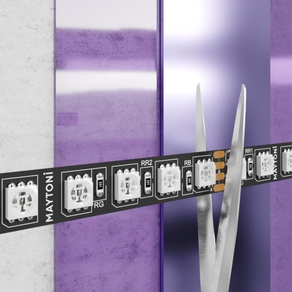 Светодиодная лента 24В 5050 21Вт/м RGB 5м IP20 Black арт.20038