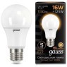 102502116 Лампа Gauss LED A60 16W E27 1380lm 3000K 1/10/50