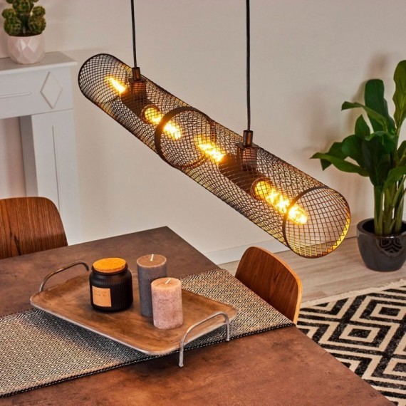 43534 Подвесной потолочный светильник (люстра) REDCLIFFE, 4Х40W, E27, L1080, B125, H1100, сталь, чер